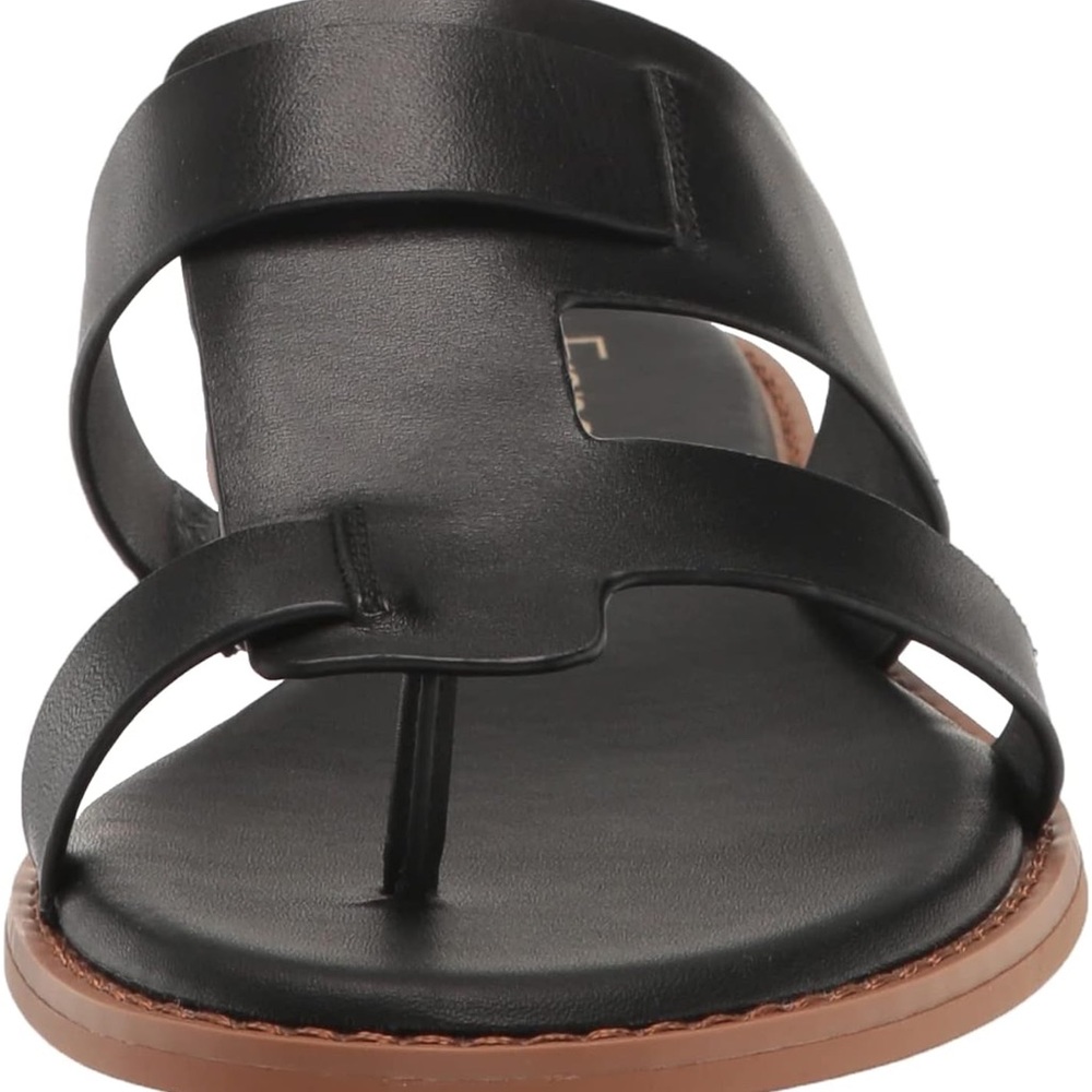 NEW Franco Sarto Black Leather Sandals - Picture 2 of 7